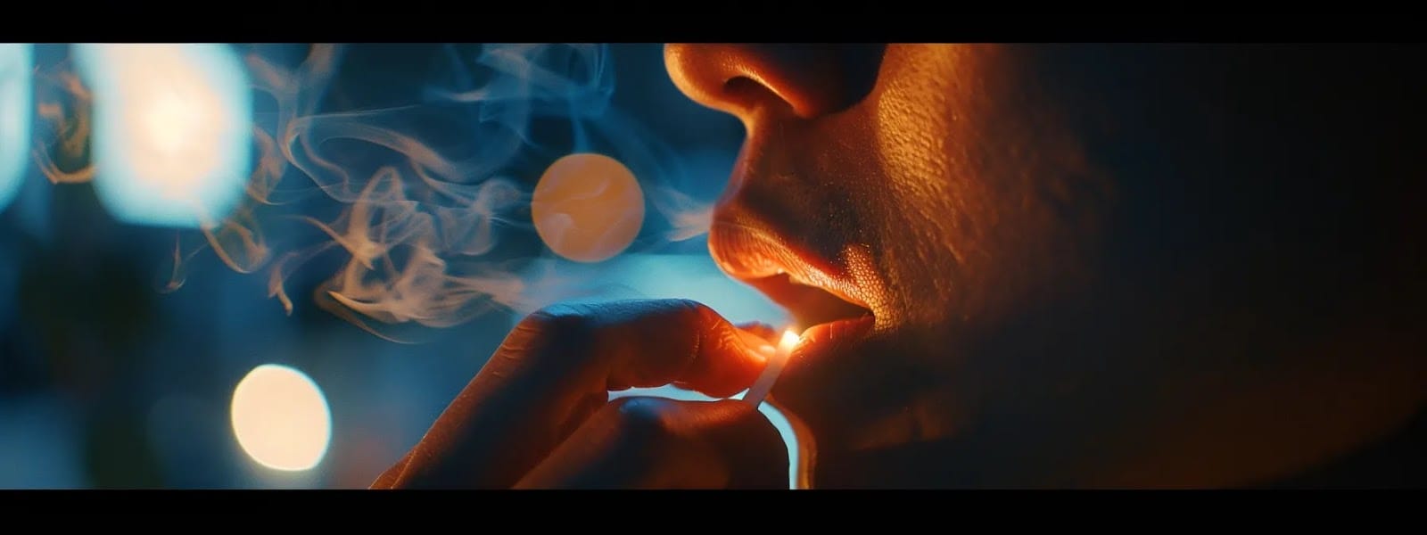 a peaceful scene showing a person placing a nicotine pouch in their mouth with a clear, focused expression of understanding and safety.
