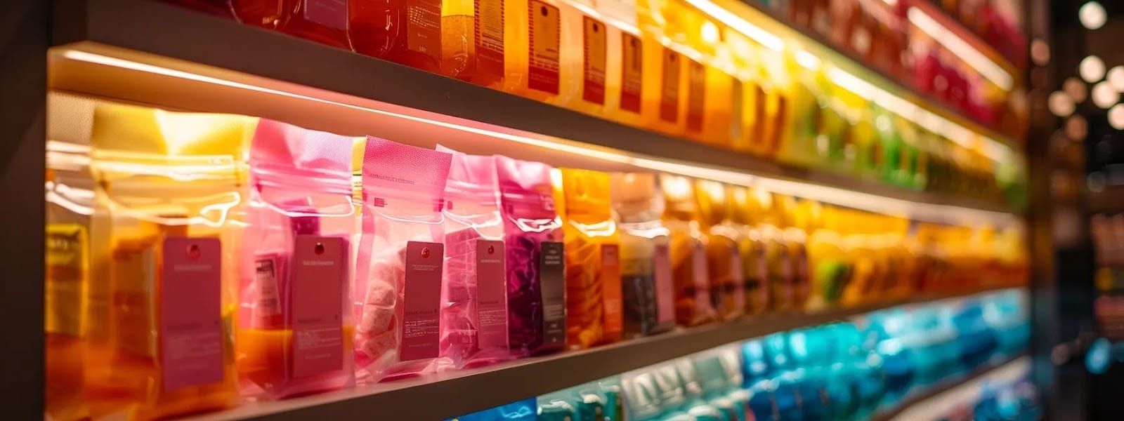 a colorful display of vibrant and unique nicotine pouch flavors, showcasing a variety of limited edition options and upcoming releases.