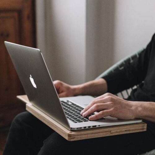 Mobile wood lap desk _ Wood laptop tray _ Laptop desk for bed _ Portable wood work stand